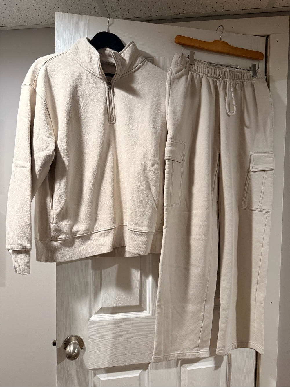 Women’s Half-Zip Sweater — Casual Zip-Up Pullover with cargo style sweatpants